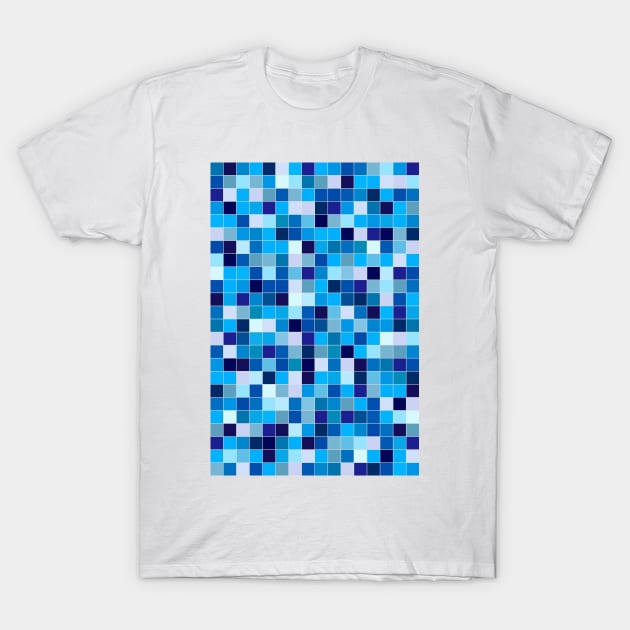 Blue square tiles T-Shirt by rheyes